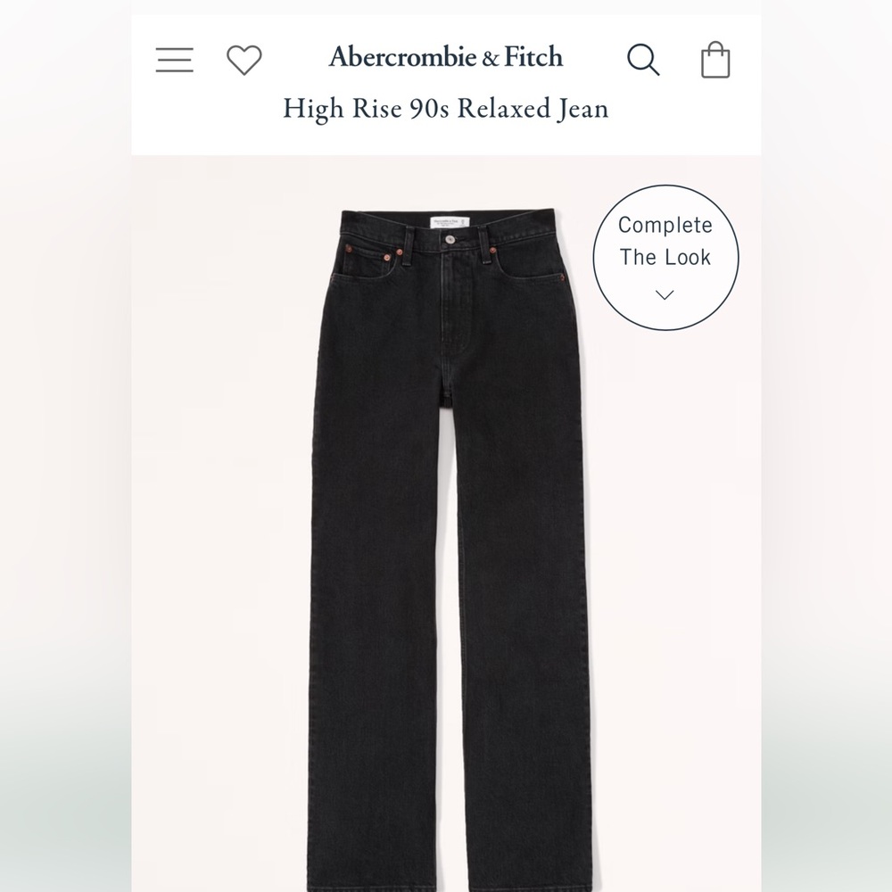 Abercrombie’s high rise 90s relaxed jean in black! In size 24 Regular length